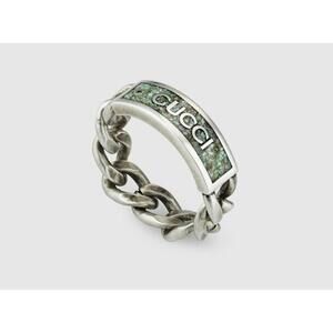 Gucci .925 Silver Teal Chain Ring